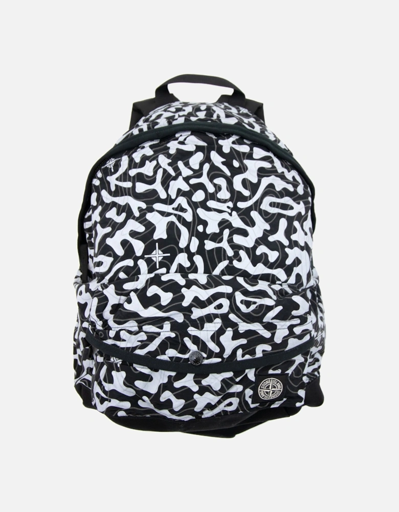 Junior 90765 Nylon Metal Camo Reflective Print Back Pack Black V0029