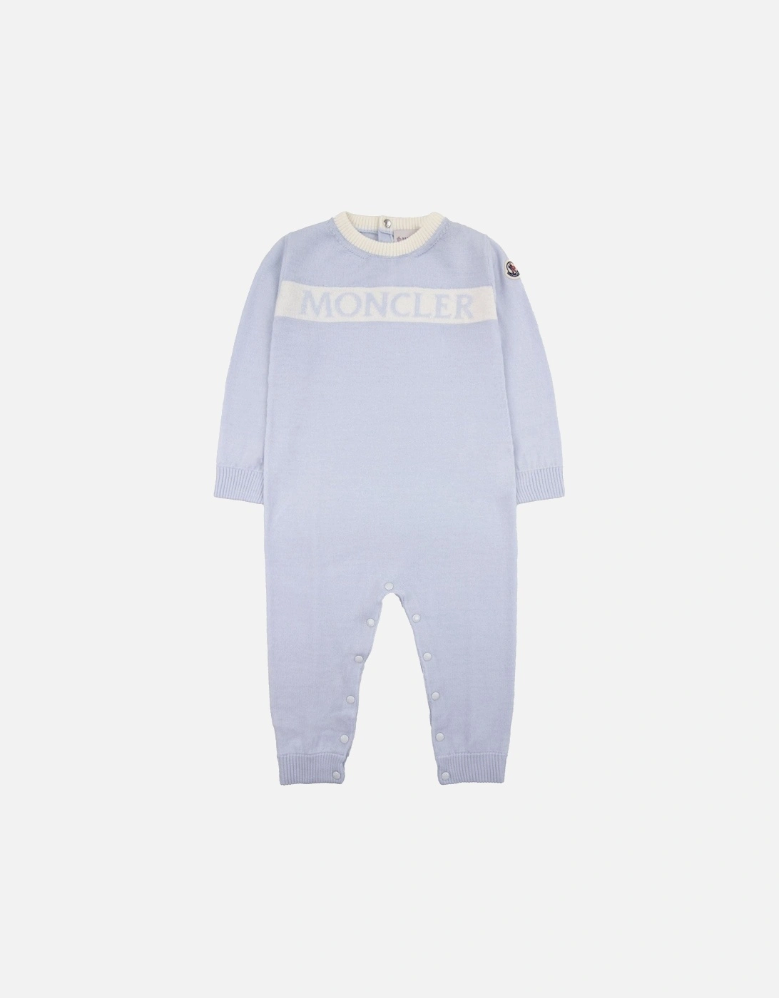 Junior Logo Wool Baby Grow Baby Blue, 7 of 6