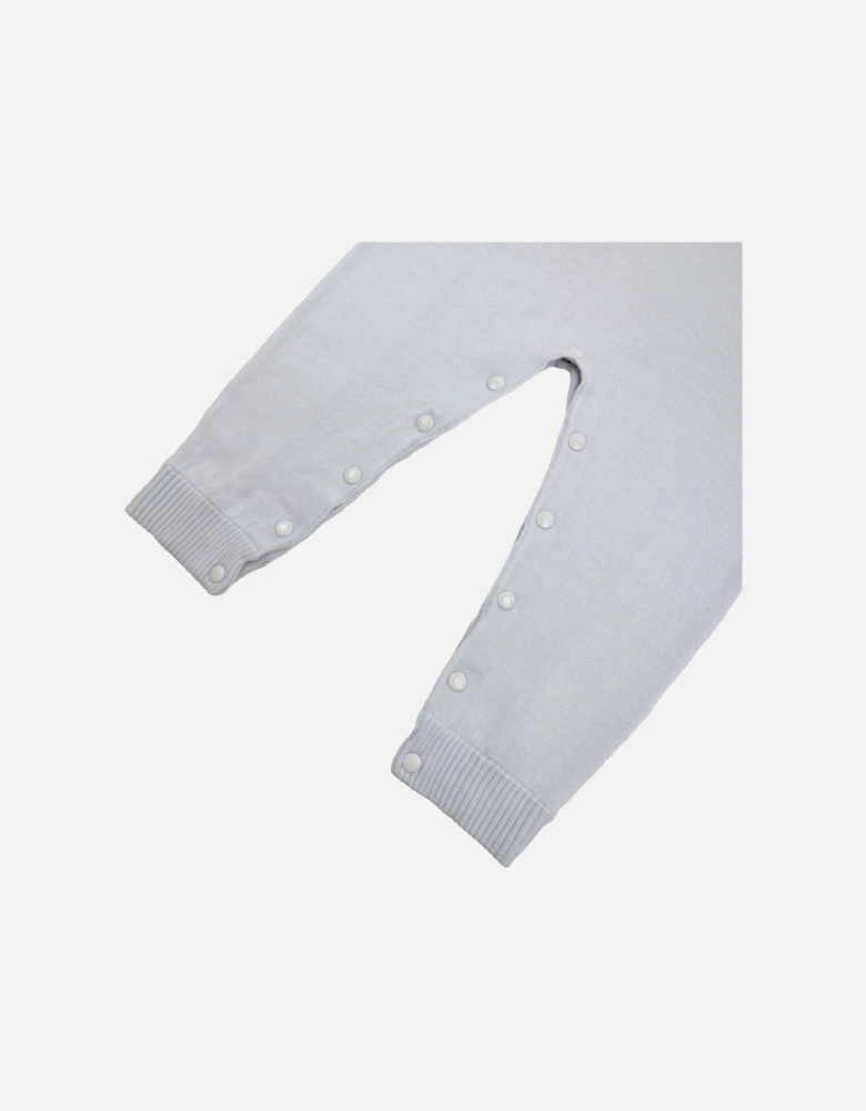 Junior Logo Wool Baby Grow Baby Blue