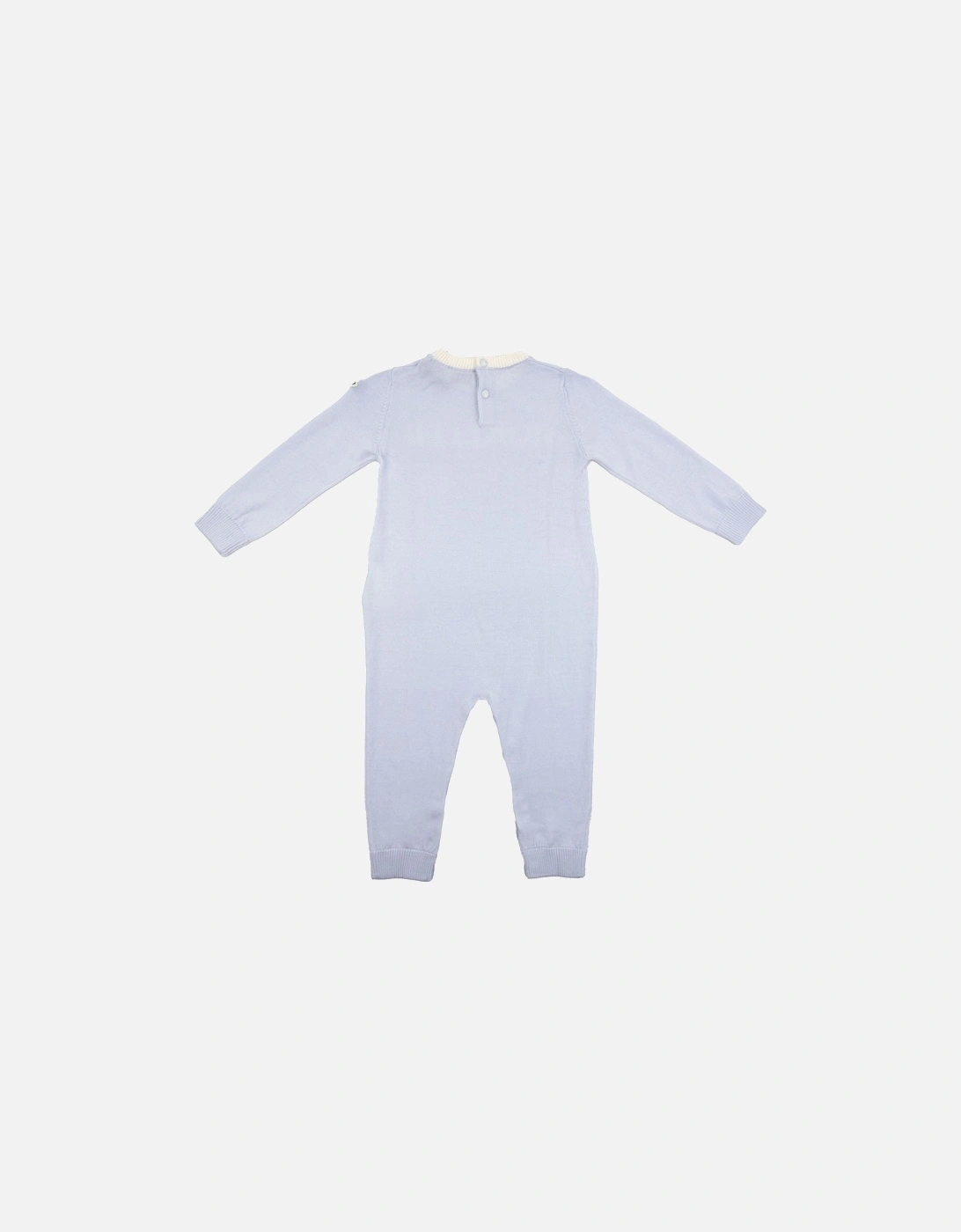 Junior Logo Wool Baby Grow Baby Blue