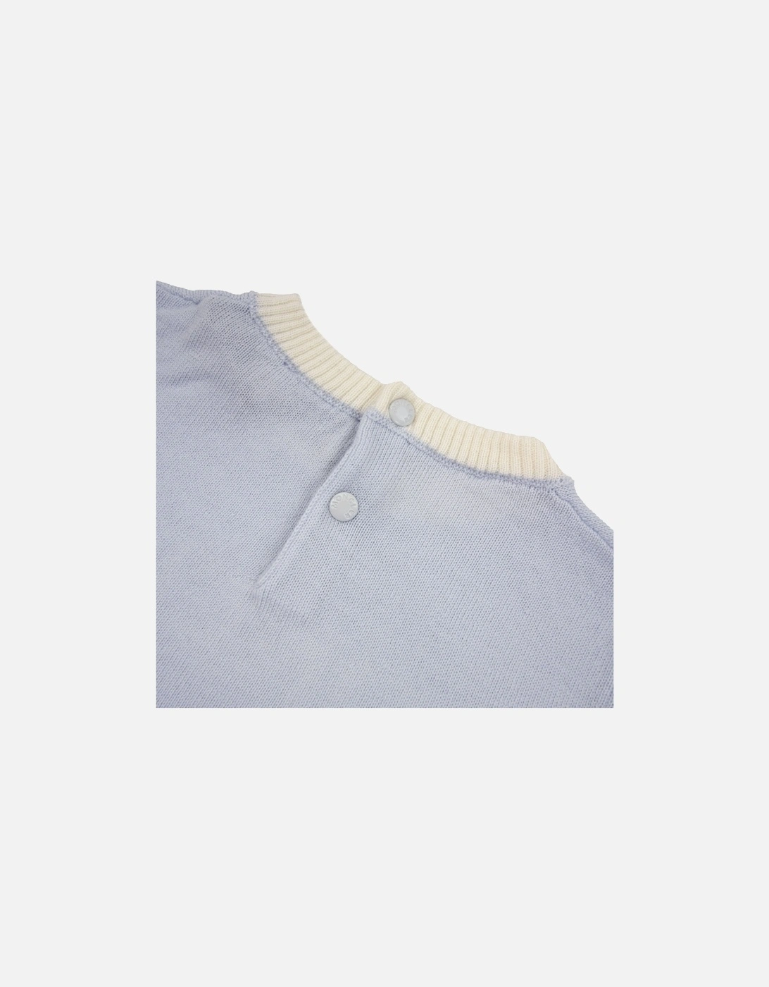 Junior Logo Wool Baby Grow Baby Blue