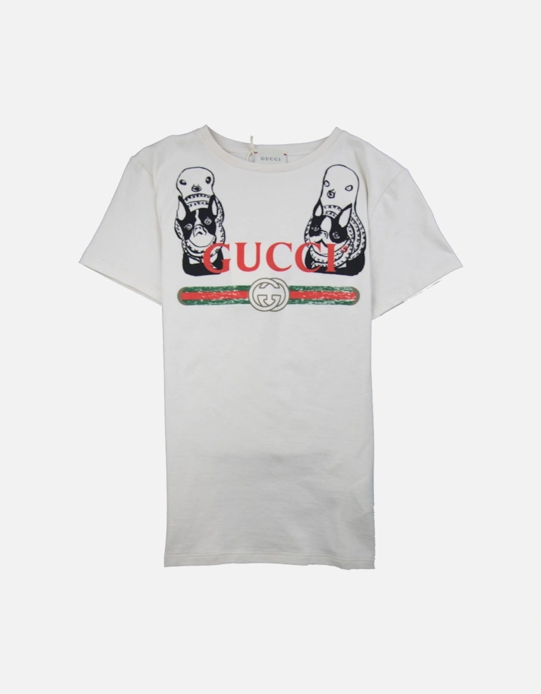 Junior Band Logo with Dogs T-Shirt White