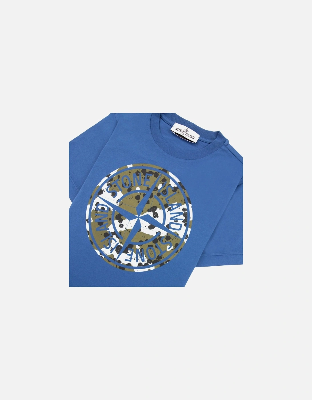 Graphic Print Logo T Shirt Blue V0022