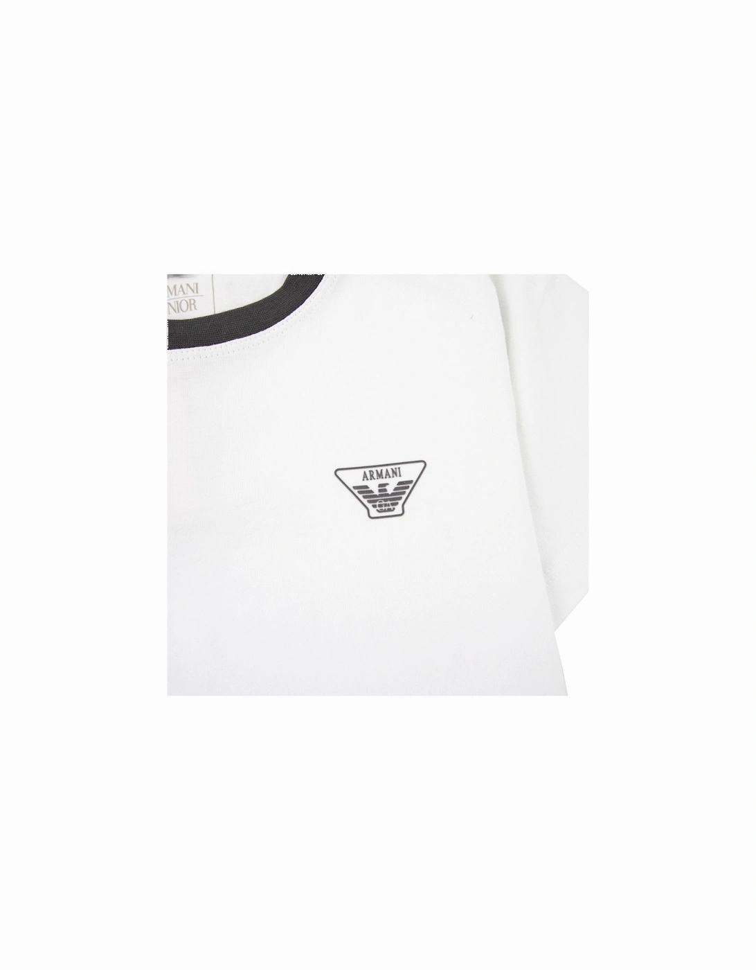 Junior Rubber Logo S/s Crew T Shirt Bianco