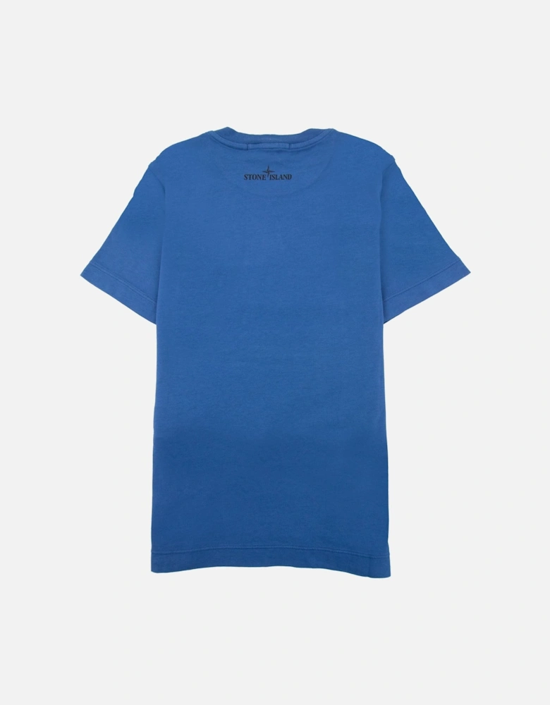 Graphic Print Logo T Shirt Blue V0022