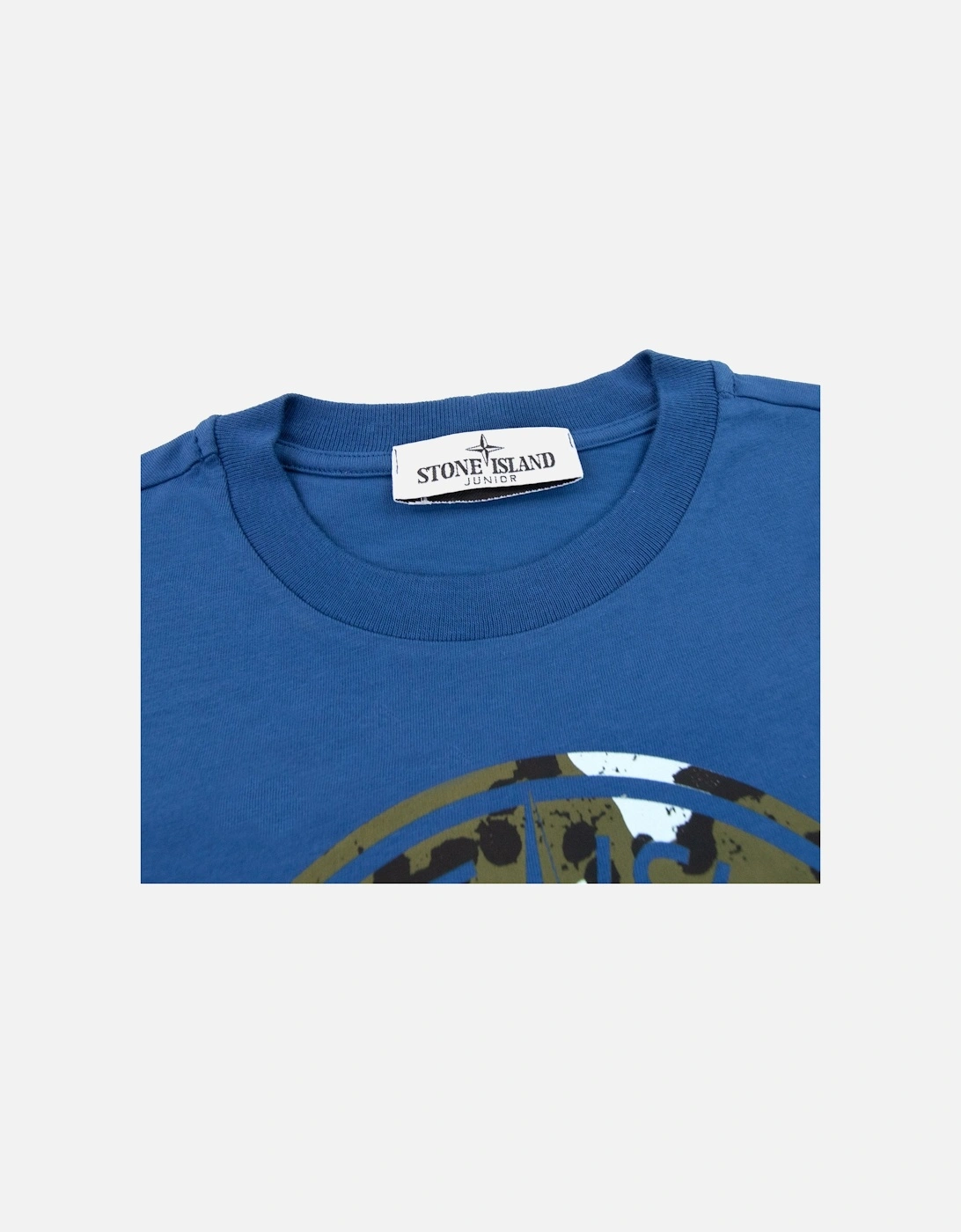 Graphic Print Logo T Shirt Blue V0022