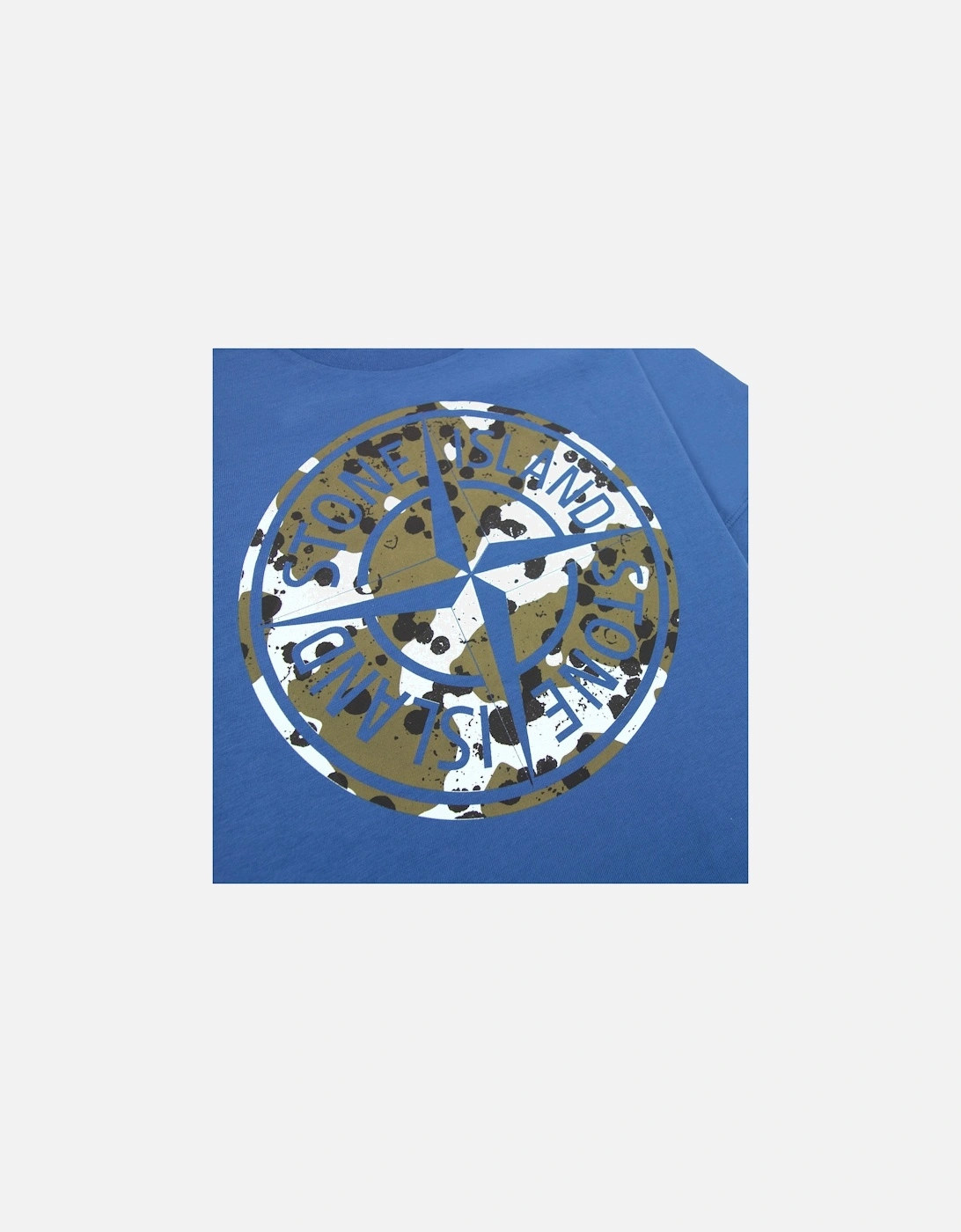 Graphic Print Logo T Shirt Blue V0022