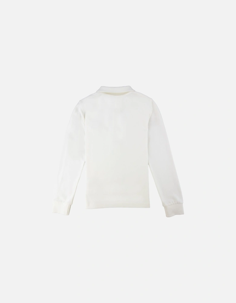 Junior Manica Maglia L/s Polo White 034