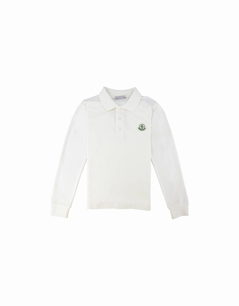Junior Manica Maglia L/s Polo White 034