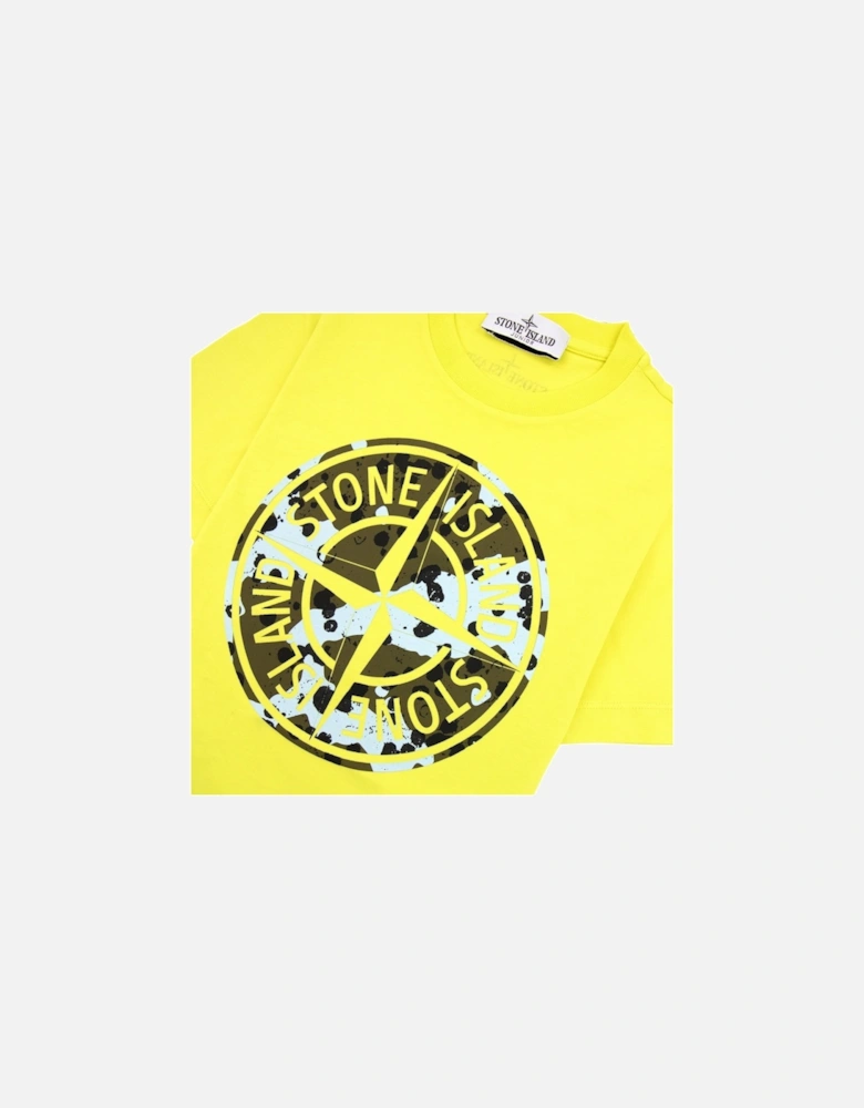 Junior Graphic Print Logo T Shirt Yellow V0031