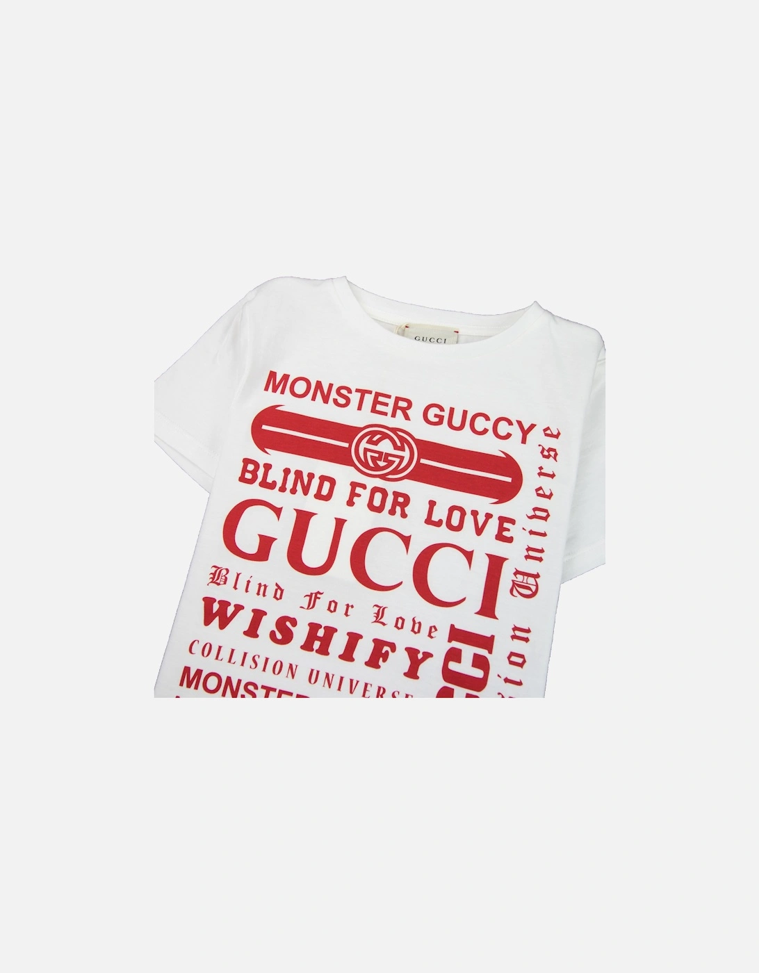 Junior Logomania Print T-Shirt Cream/Red 9250