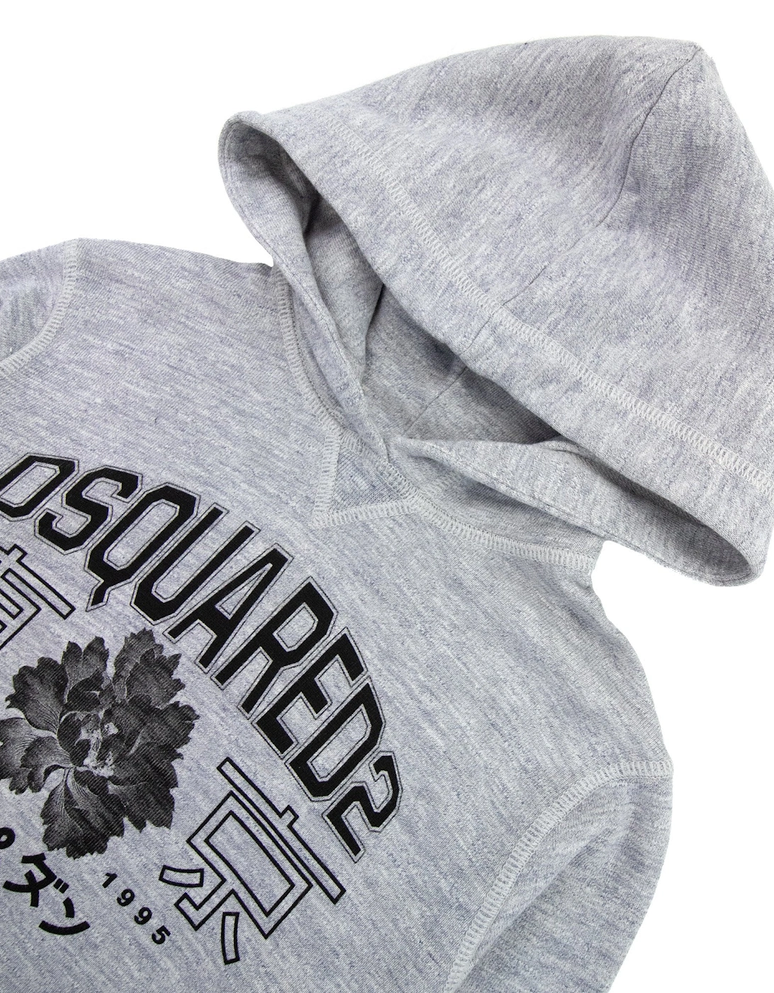 Kids Logo Print Hoodied Sweatshirt Grey
