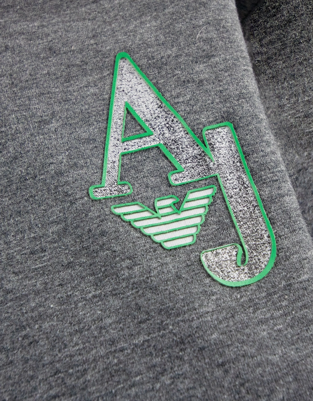 Junior Aj Logo Zip Up Hoody Dark Grey