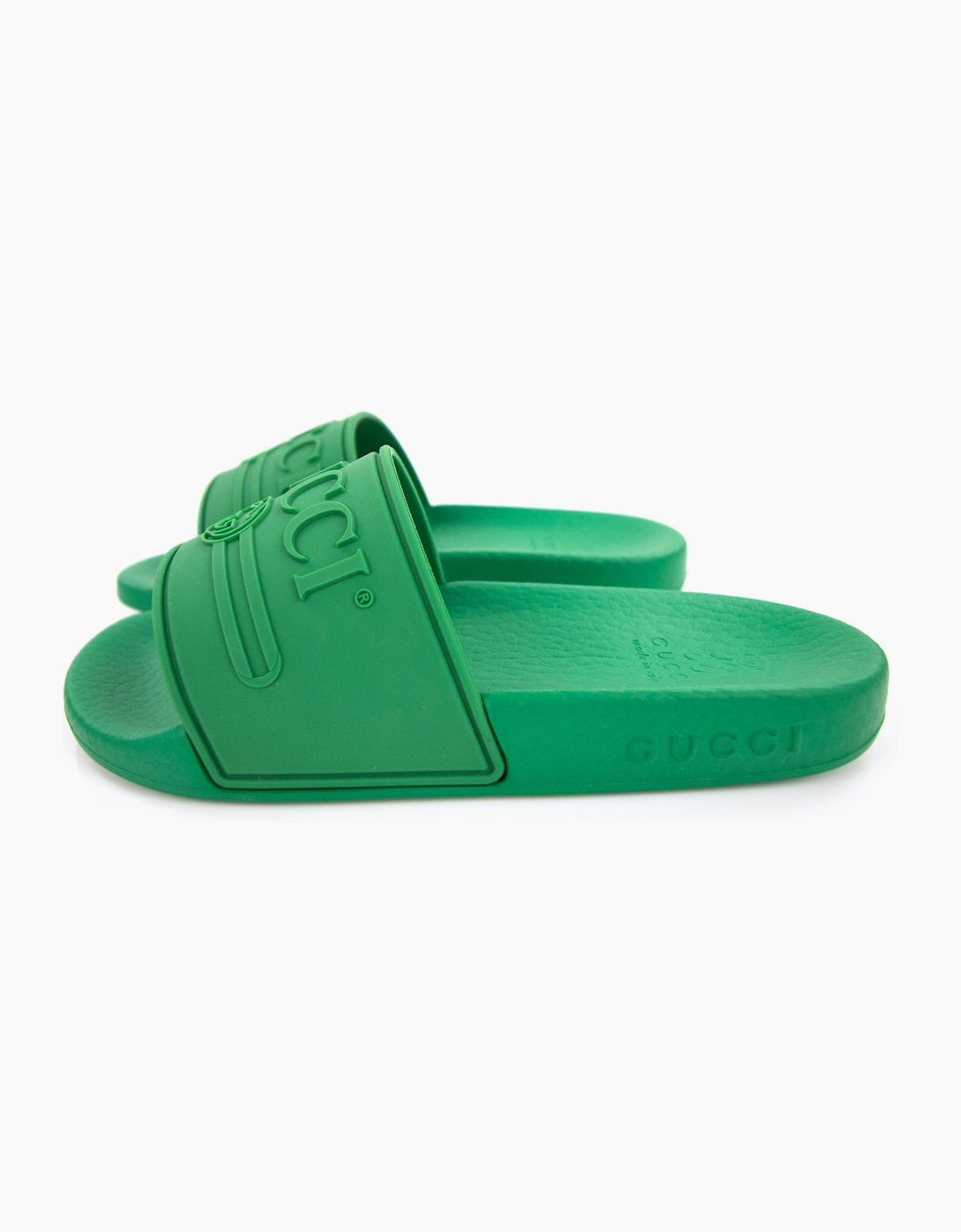 Gucci Logo Rubber Slider Green - Size: 33