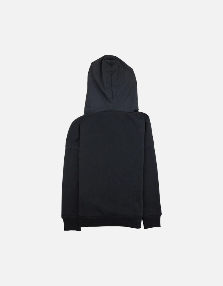 Junior Front Zip Logo Hoodied Sweatshirt Black 999