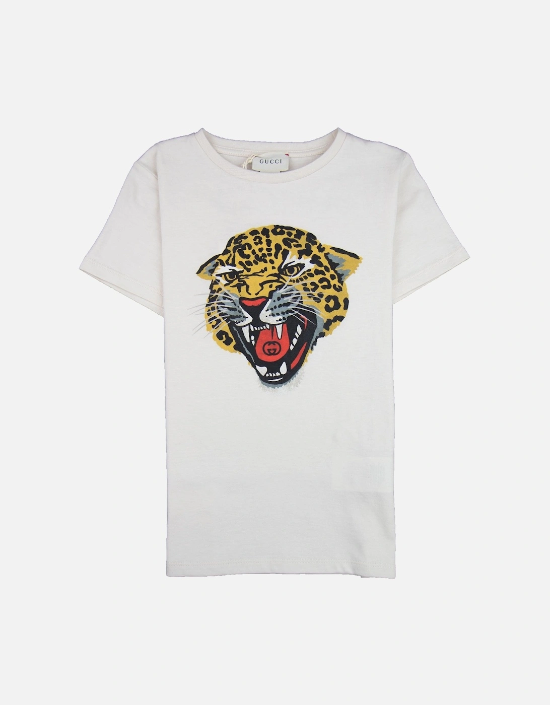 Junior Cheetah Logo Crew Neck T-shirt Cream 9247, 3 of 2