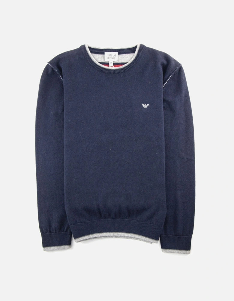 Junior Crewneck Knitted Sweatshirt Navy