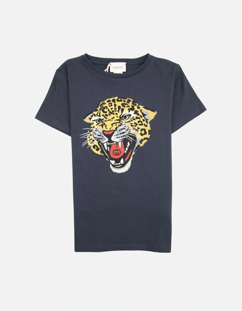 Junior Cheetah Logo Crew Neck T-shirt Black 1150