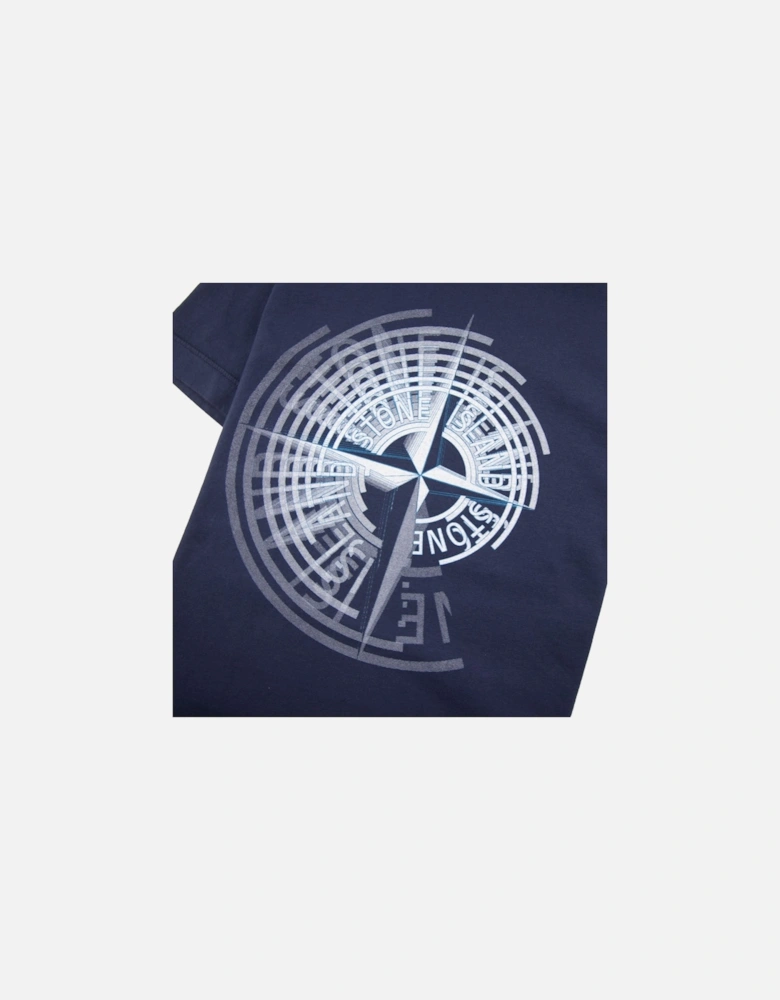 Junior Spiral Compass T-Shirt Navy