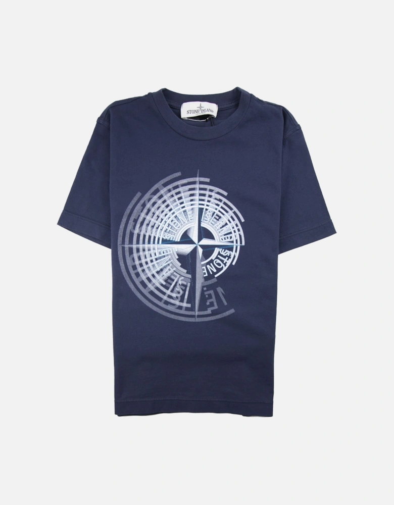 Junior Spiral Compass T-Shirt Navy