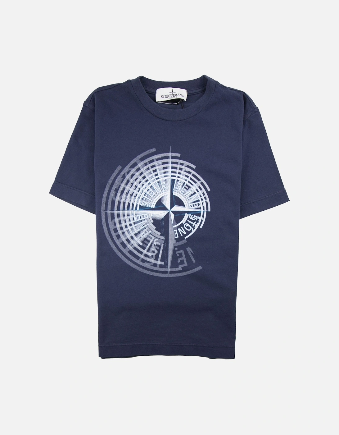 Junior Spiral Compass T-Shirt Navy, 3 of 2