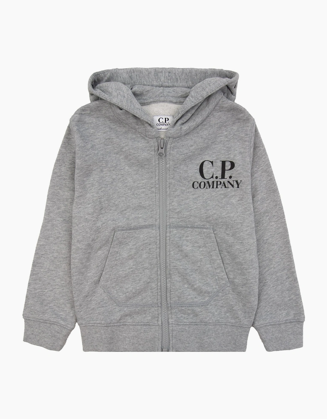 Cp Company Undersixteen Basic Fleece Google Hooded Sweatshirt Grey 60901 - Size: 4 years