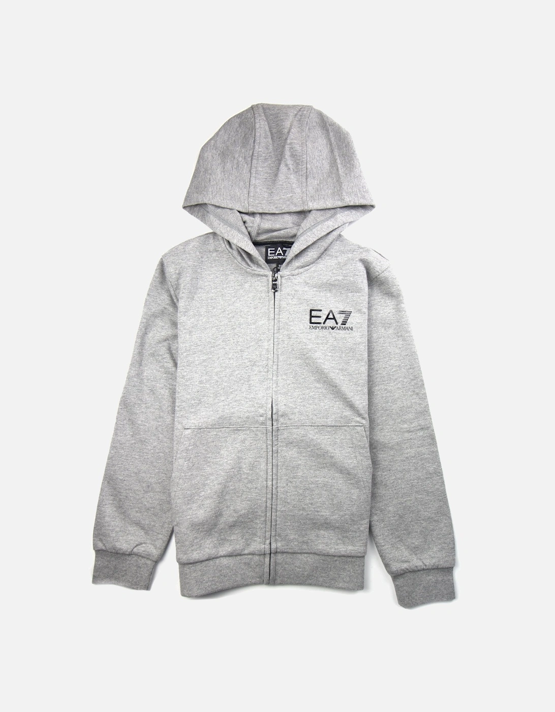 Junior Chest Logo Zip Up Hoody Grey, 3 of 2