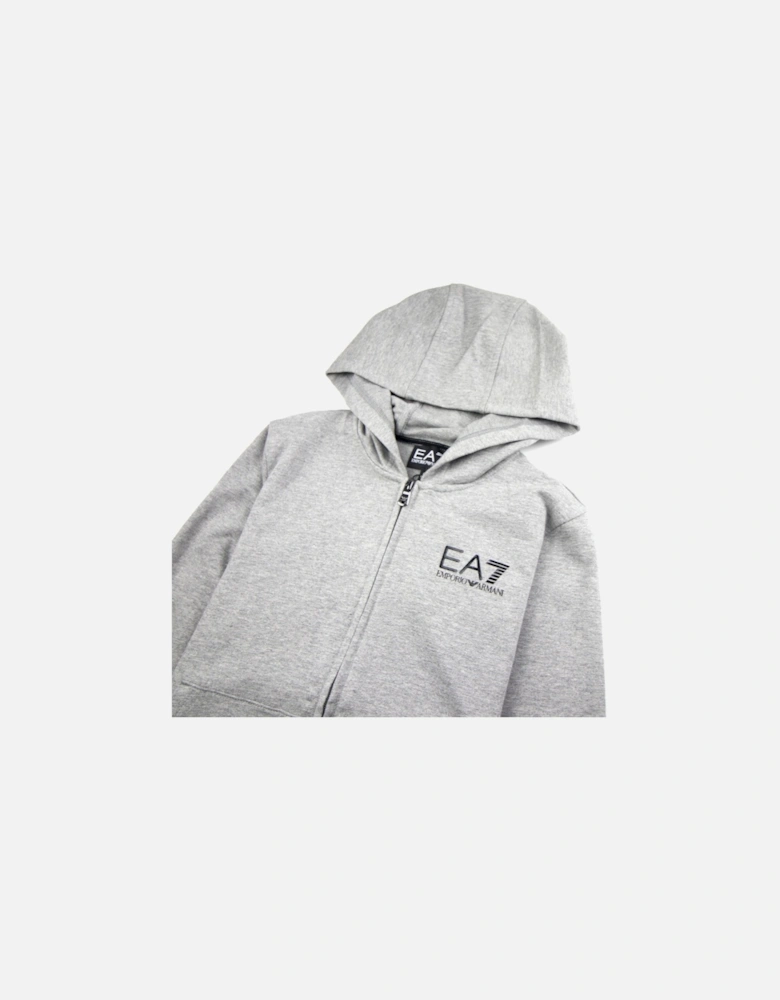 Junior Chest Logo Zip Up Hoody Grey