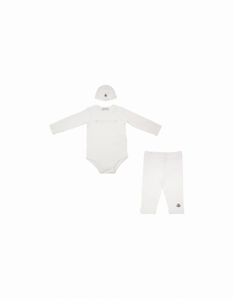 Junior Teddy Bear Logo Cotton Set White F02