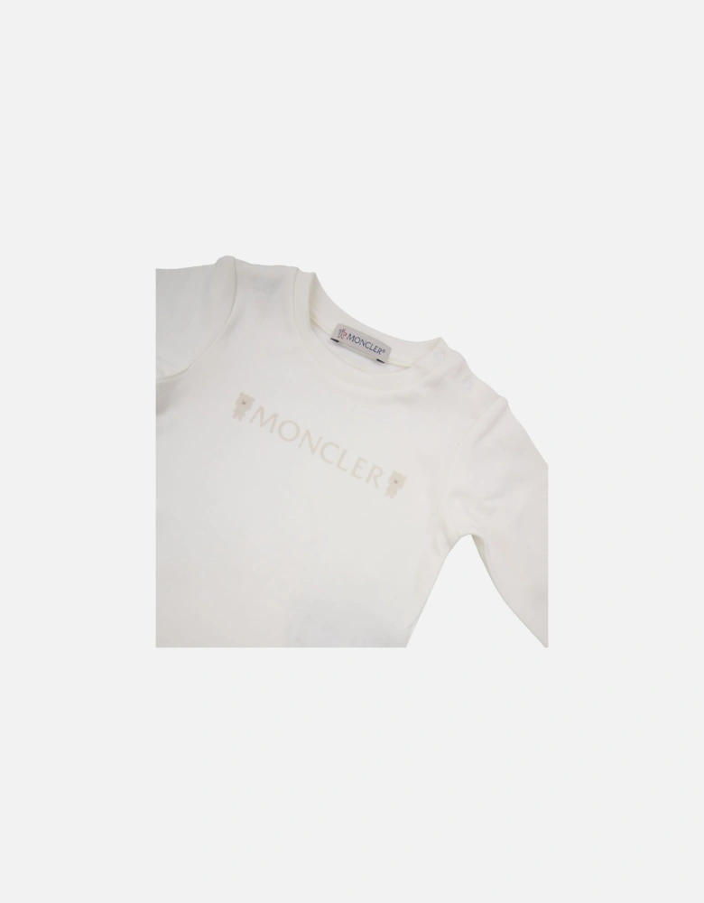 Junior Teddy Bear Logo Cotton Set White F02