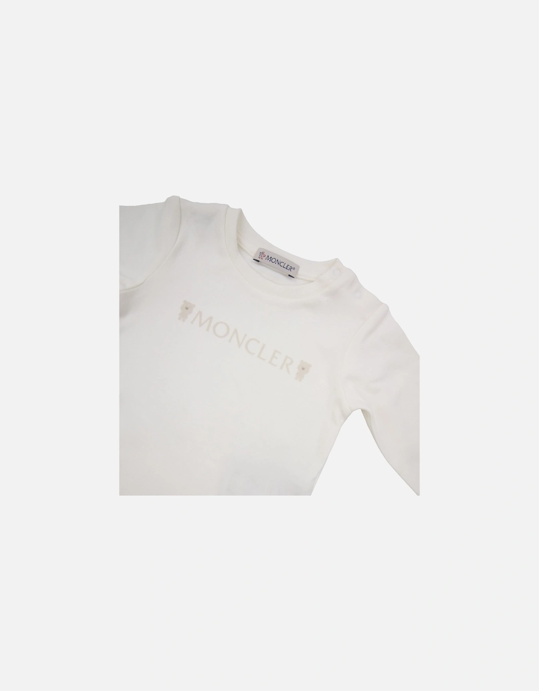 Junior Teddy Bear Logo Cotton Set White F02