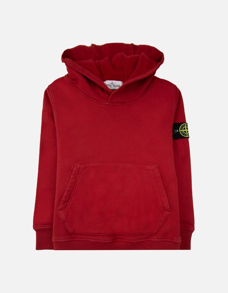 Junior Arm Badge Hooded Sweatshirt Red V0010