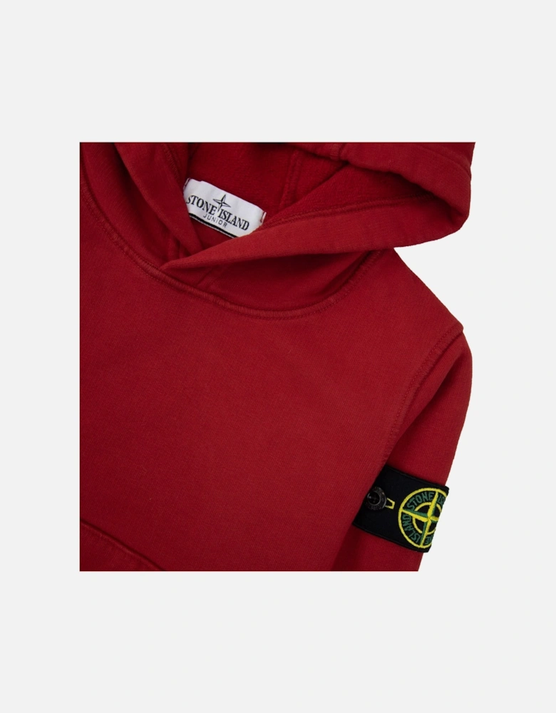 Junior Arm Badge Hooded Sweatshirt Red V0010
