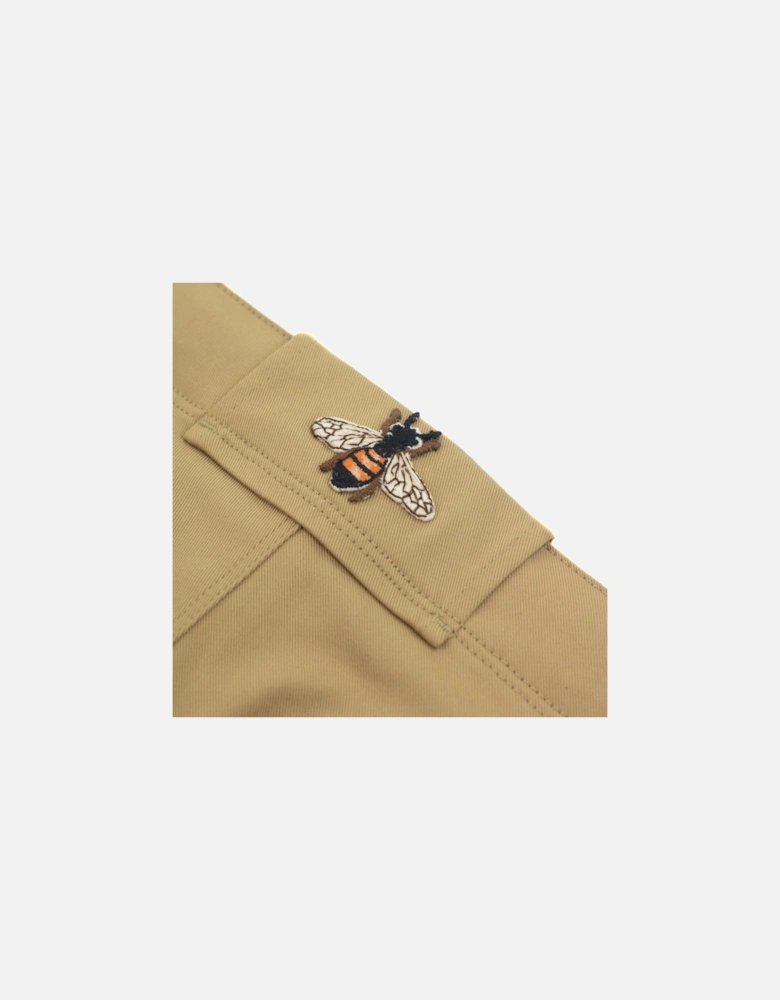Junior Embroidered Logo Chino Shorts Beige