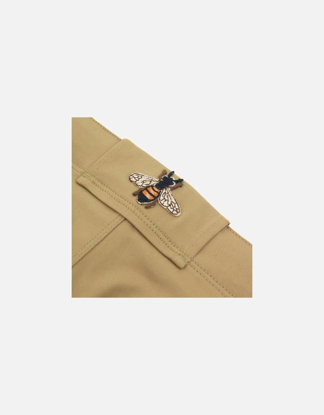 Junior Embroidered Logo Chino Shorts Beige