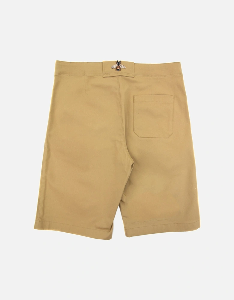 Junior Embroidered Logo Chino Shorts Beige