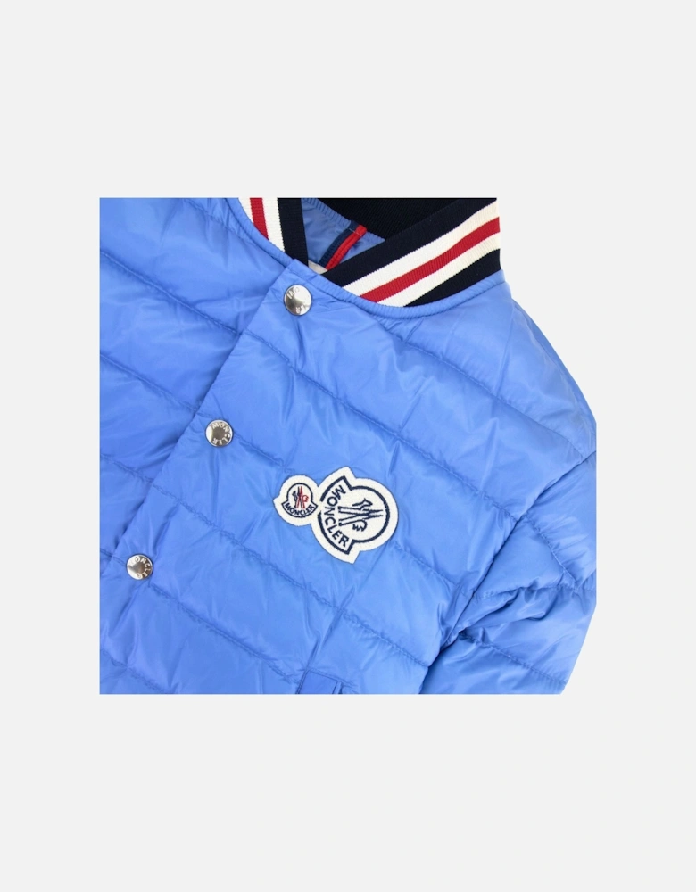 Junior Corbiac Embossed Logo Bomber Jacket Light Blue