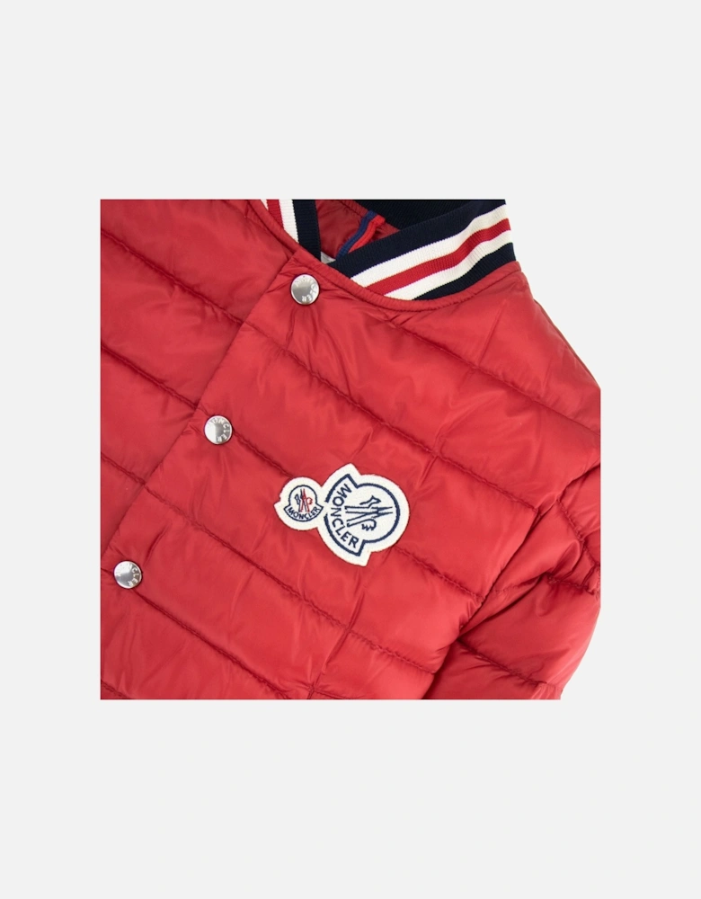 Junior Corbiac Embossed Logo Bomber Jacket Red