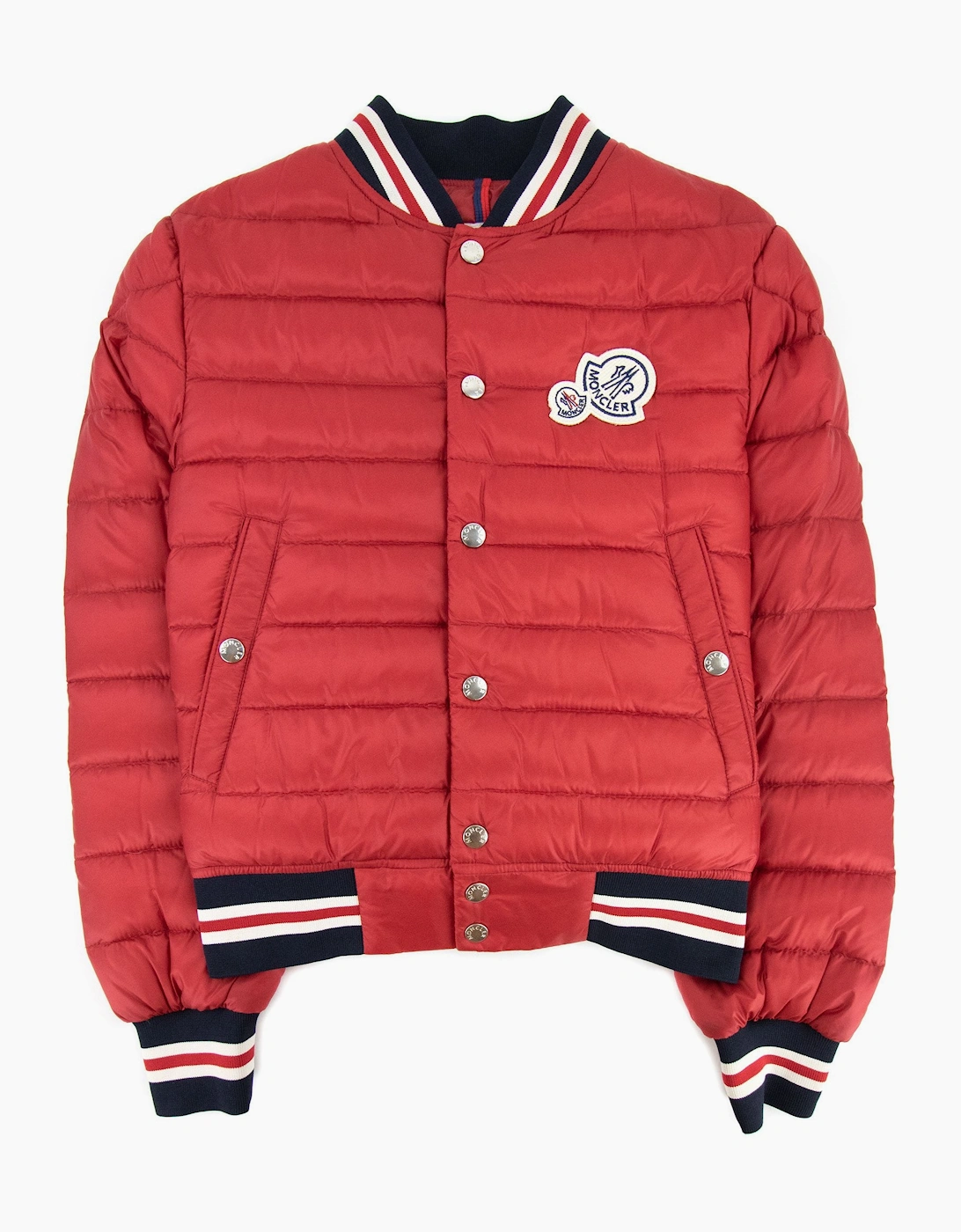 Moncler Junior Corbiac Embossed Logo Bomber Jacket Red - Size: 8Y