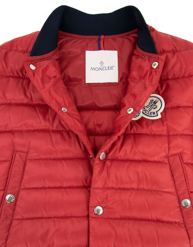 Junior Corbiac Embossed Logo Bomber Jacket Red