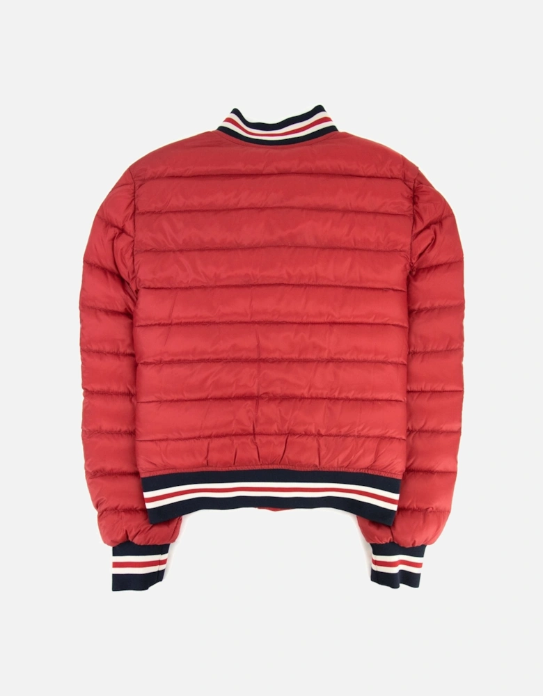 Junior Corbiac Embossed Logo Bomber Jacket Red