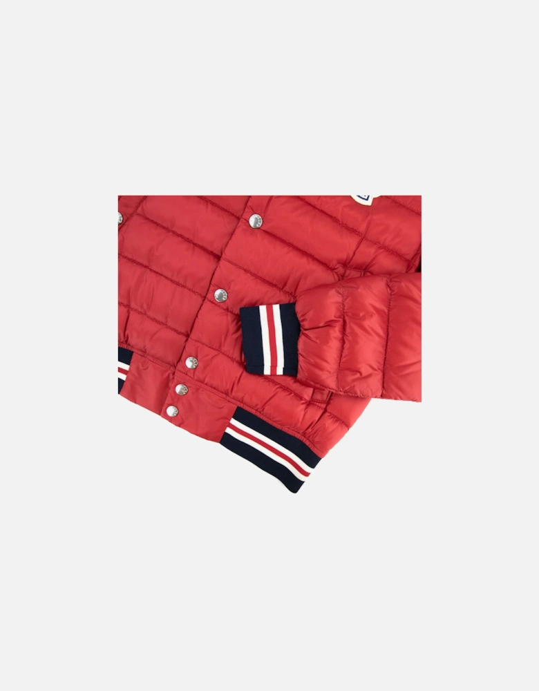 Junior Corbiac Embossed Logo Bomber Jacket Red