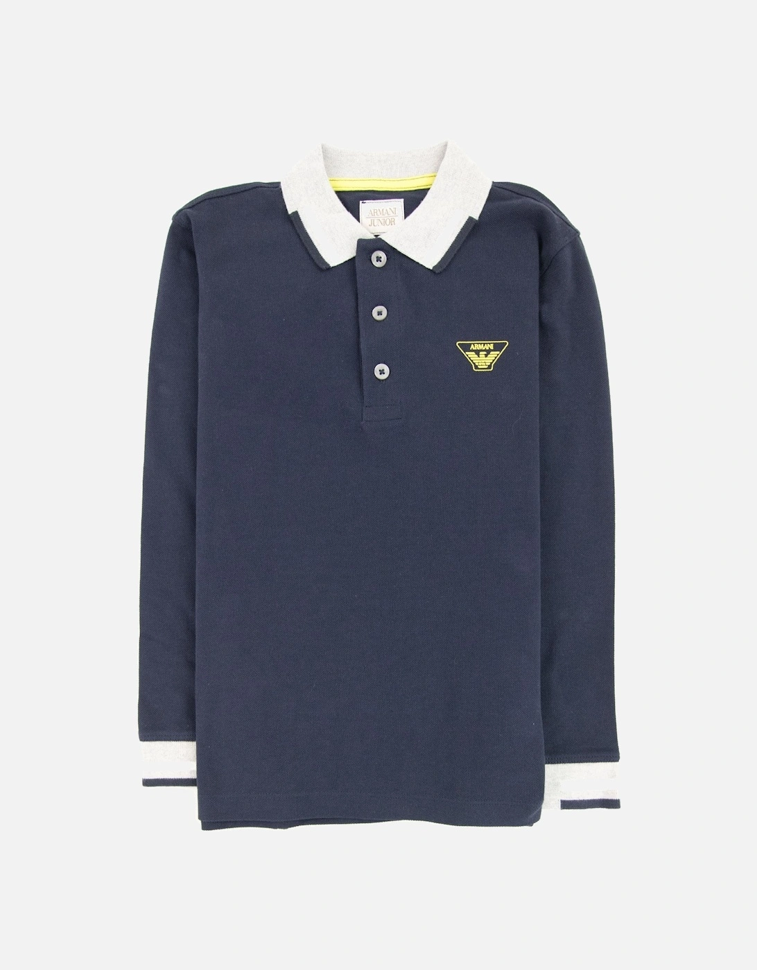 Junior Logo Long Sleeve Polo Navy, 3 of 2