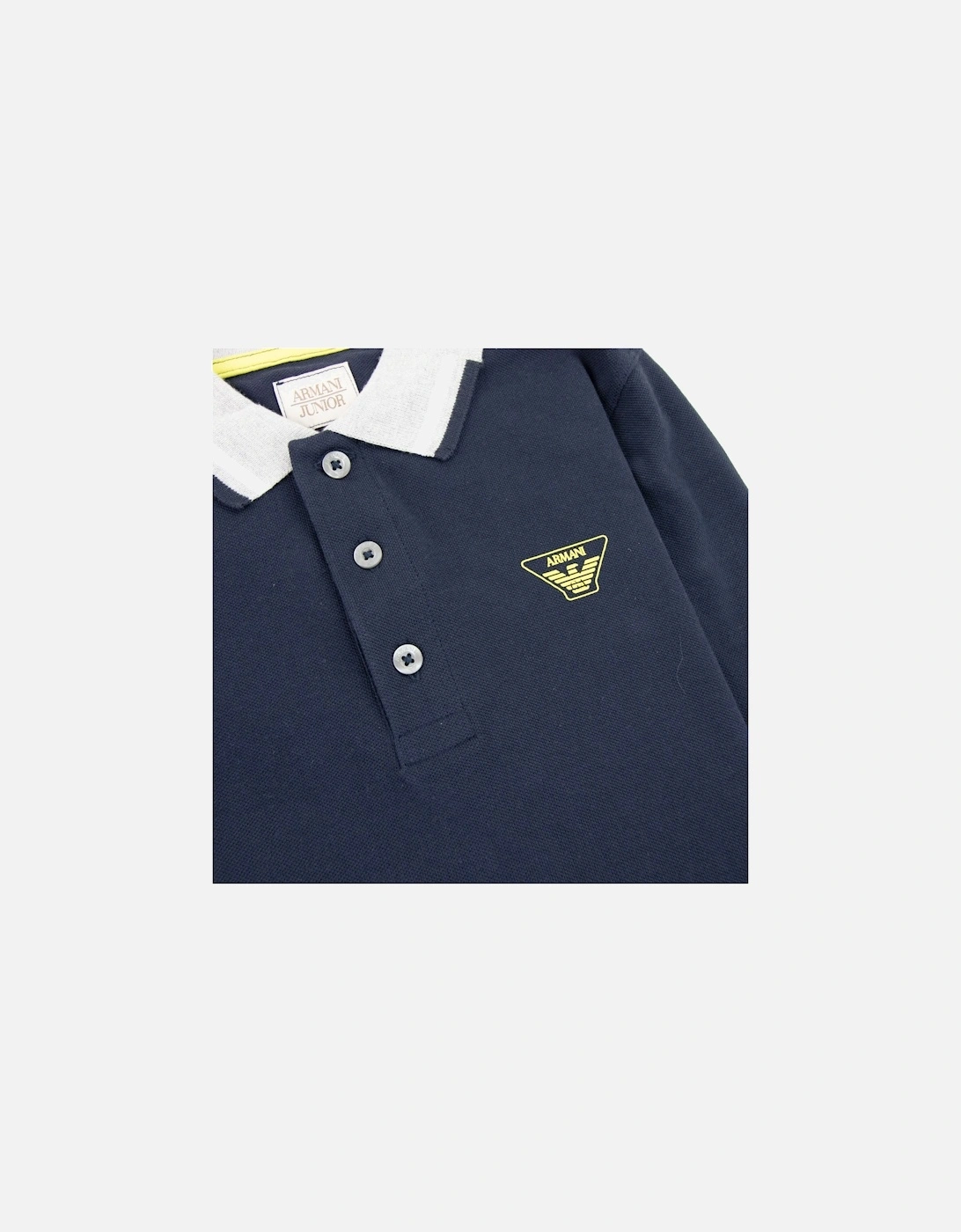 Junior Logo Long Sleeve Polo Navy