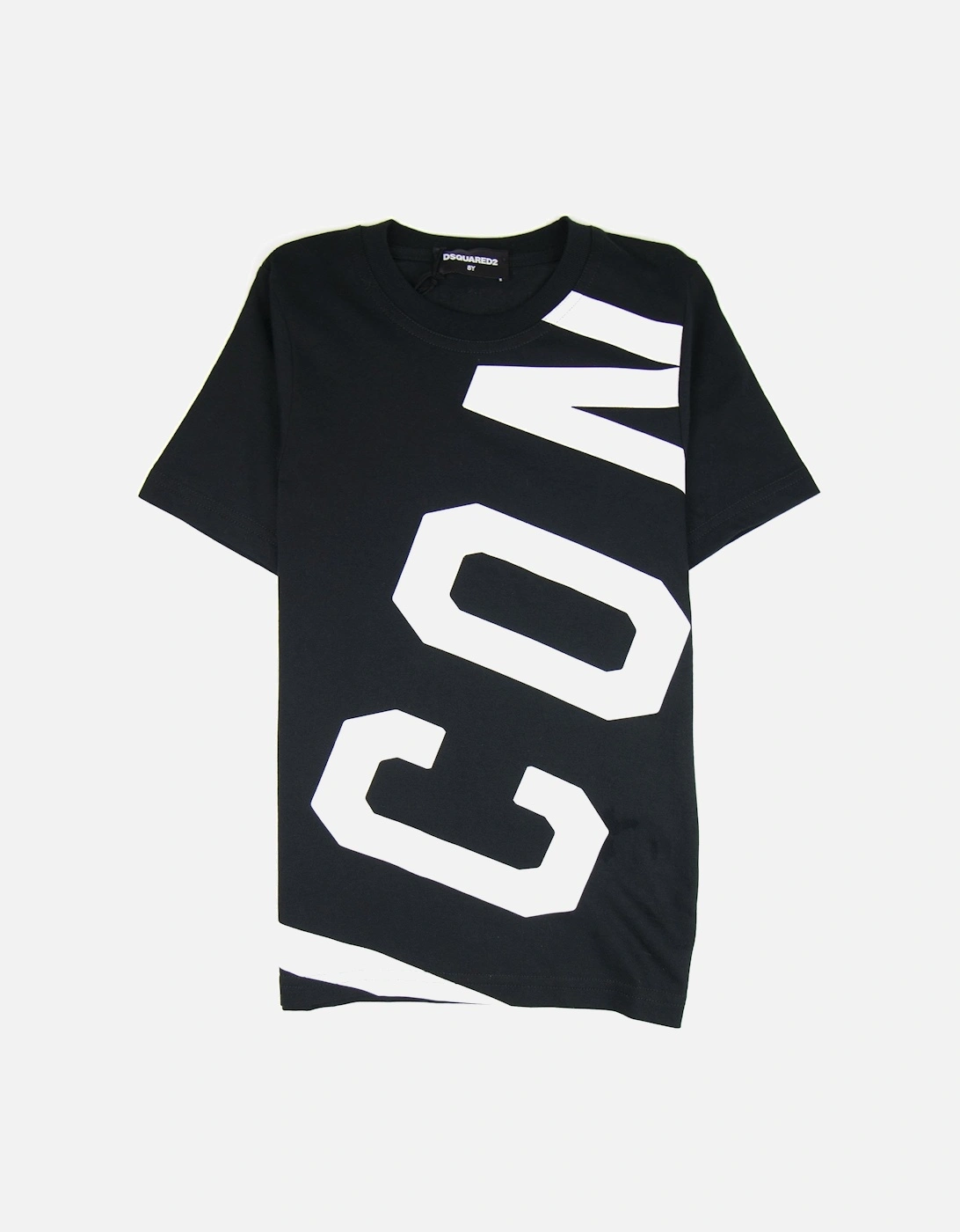 Kids Large Icon Logo T-Shirt Black, 3 of 2