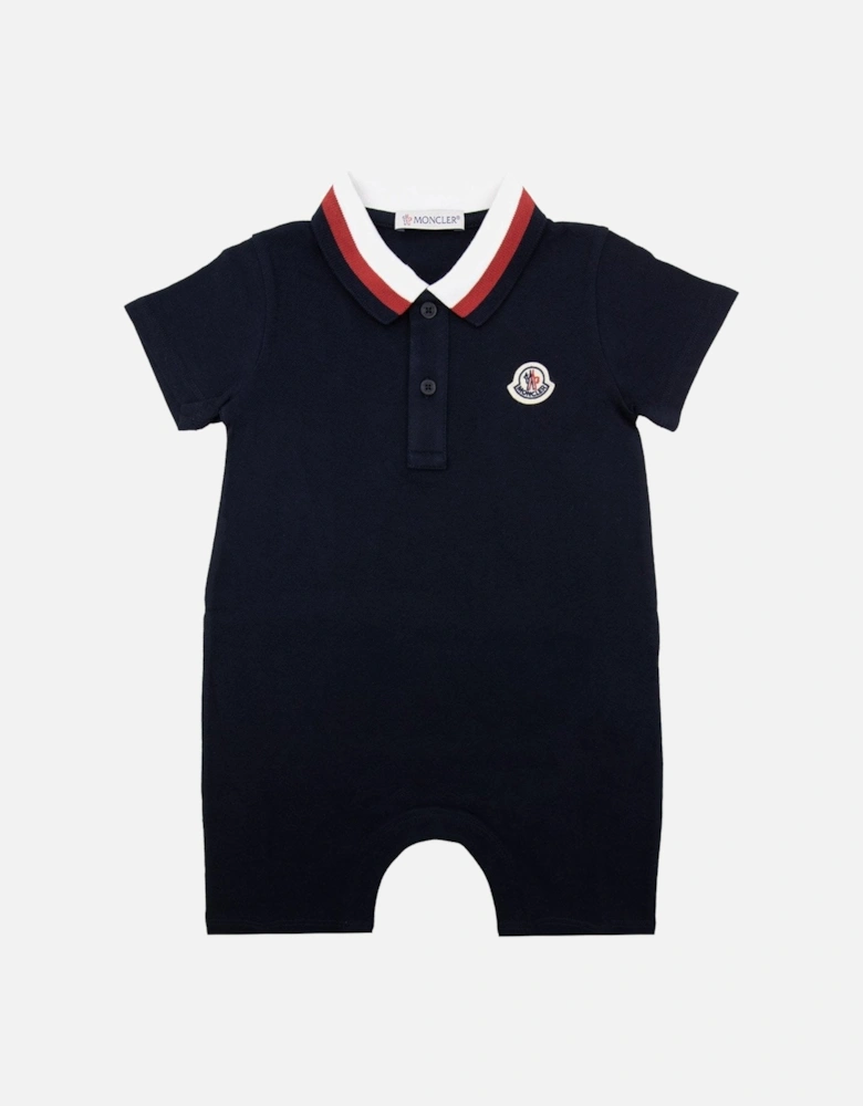 Junior Tutina Trimmed Cotton Romper Navy 776