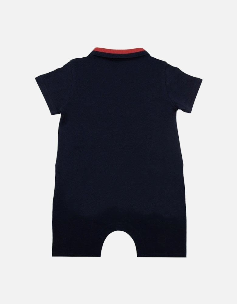 Junior Tutina Trimmed Cotton Romper Navy 776