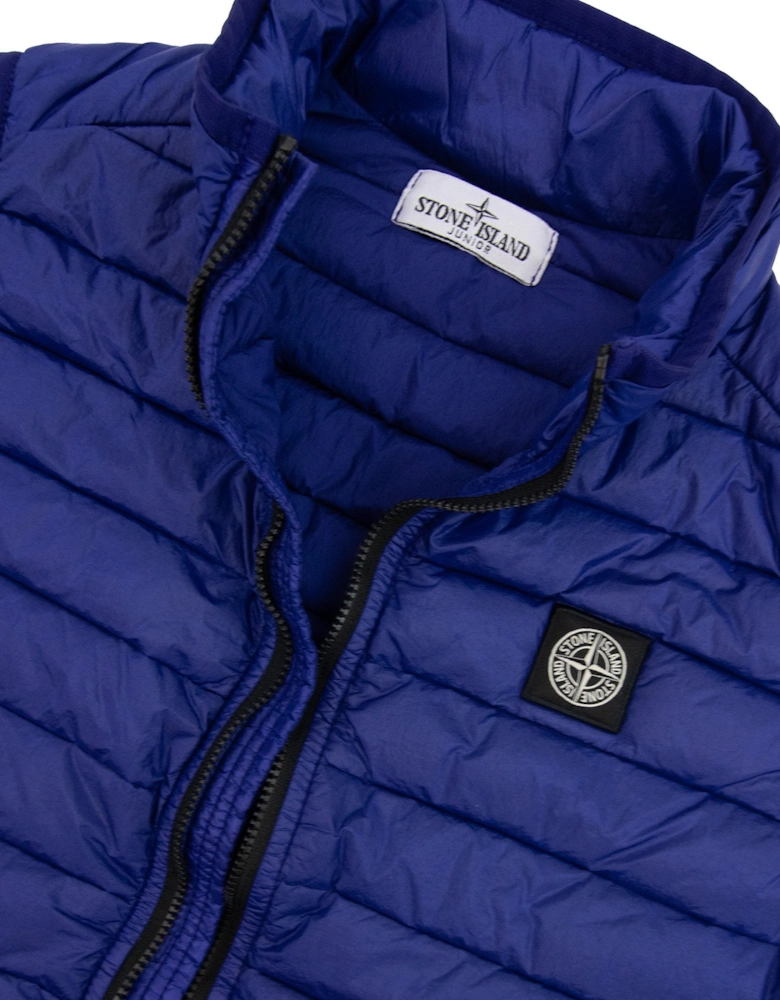 Junior G0224 Hooded Down Blouson Gilet Blue V0022