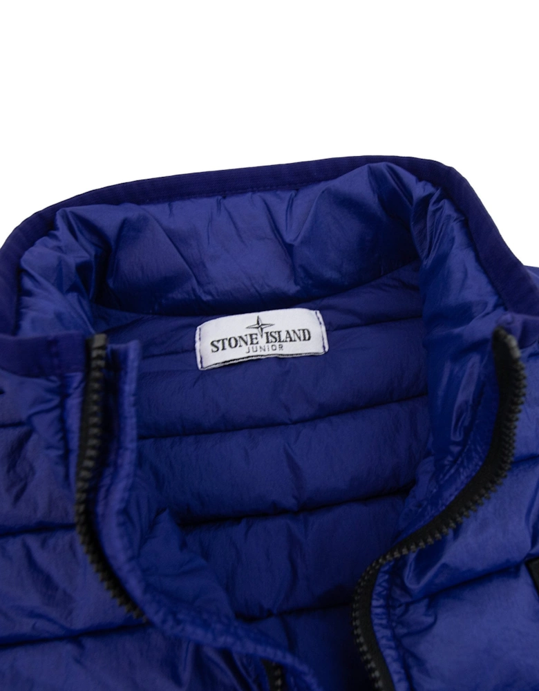 Junior G0224 Hooded Down Blouson Gilet Blue V0022