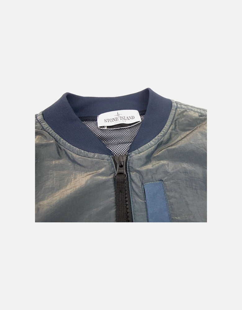 Junior 40737 Iridescent Effect Bomber Jacket Green V2063